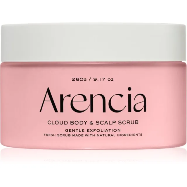 Arencia Fresh Cloud Lavender & Pear jemný tělový peeling na vlasy a tělo 260 g