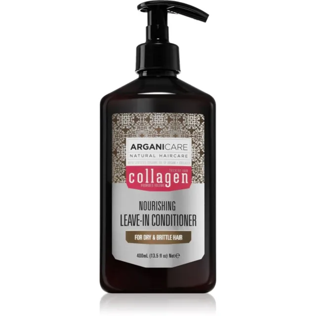 Arganicare Collagen Nourishing Leave-In Conditioner bezoplachový kondicionér pro křehké vlasy 400 ml