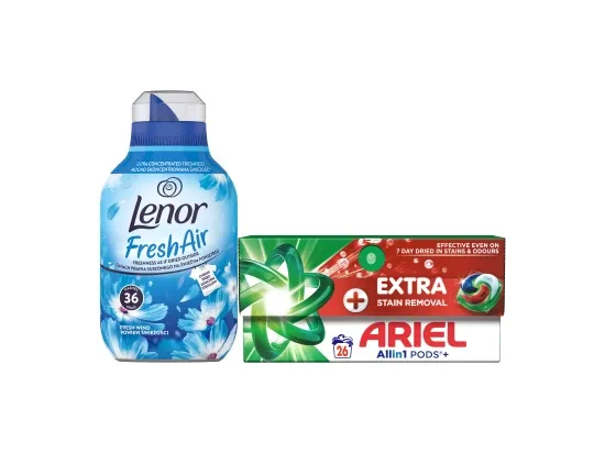 Ariel All-in-1 PODS+ kapsle na praní 26 PD + Lenor Fresh Air aviváž 36 PD