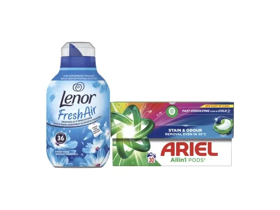 Ariel All-in-1 PODS+ kapsle na praní 30 PD + Lenor Fresh Air aviváž 36 PD