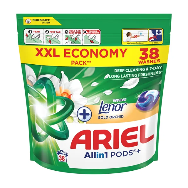 ARIEL Kapsle na praní Gold Orchid +Lenor 38 kusů