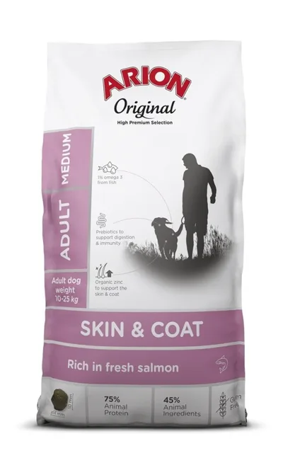 ARION Original Skin &amp; Coat Adult Medium Salmon Rice 12 kg