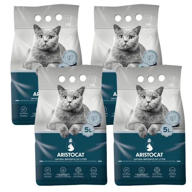 ARISTOCAT Bentonite Plus bentonitové stelivo přírodní 20 l (4 x 5 l)