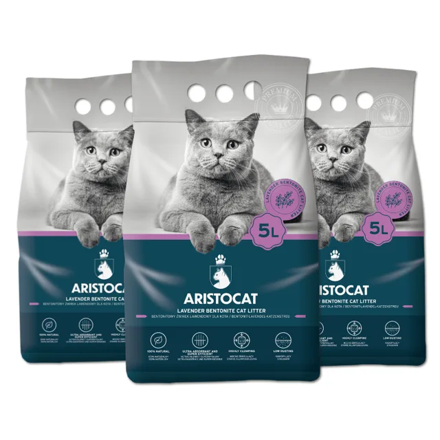 ARISTOCAT Bentonite Plus Bentonitové stelivo s vůni levandule 15 l (3x 5l)