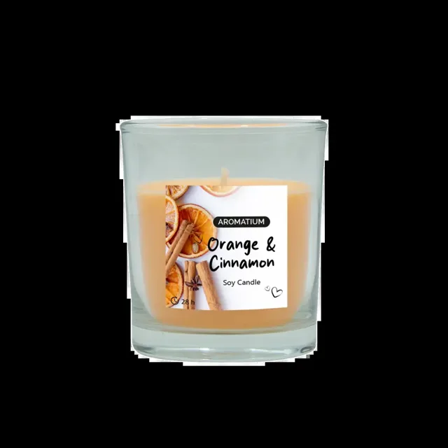 Aromatium Sójová svíčka Orange & Cinnamon
