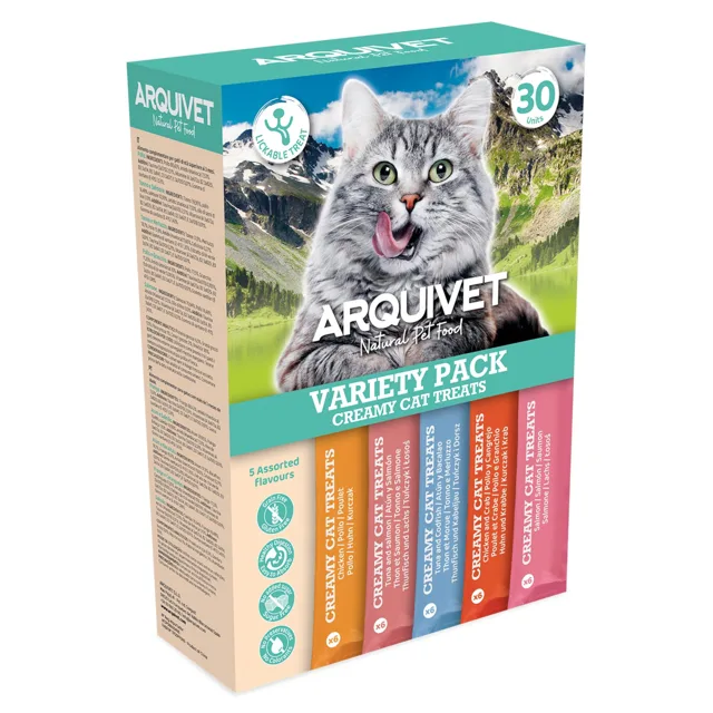 Arquivet Creamy Cat Treats Mix - mix: 5 druhů (30 x 14 g)