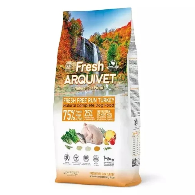 ARQUIVET Fresh Polomokré krmivo pro psy s krůtím masem a mořskými rybami, 10 kg