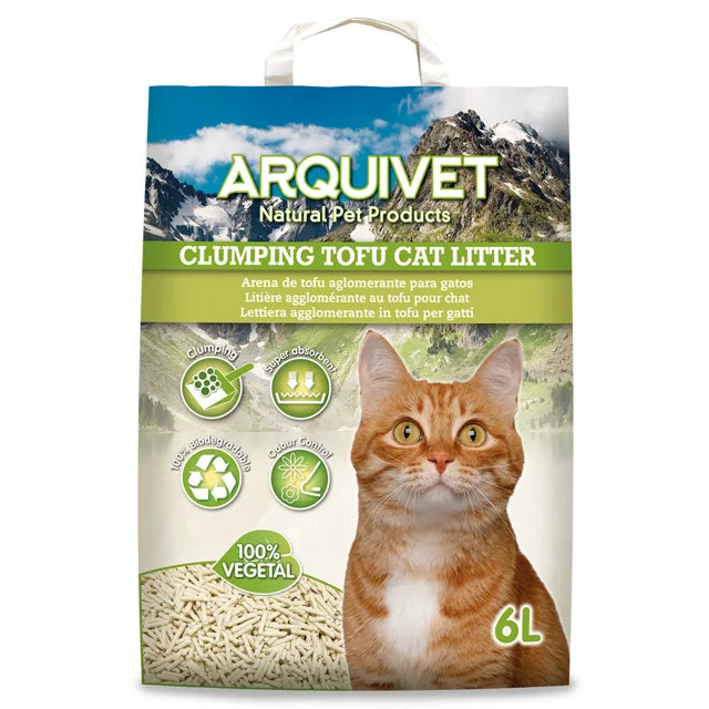 Arquivet Tofu hrudkující kočičí stelivo - výhodné balení: 2 x 6 litrů
