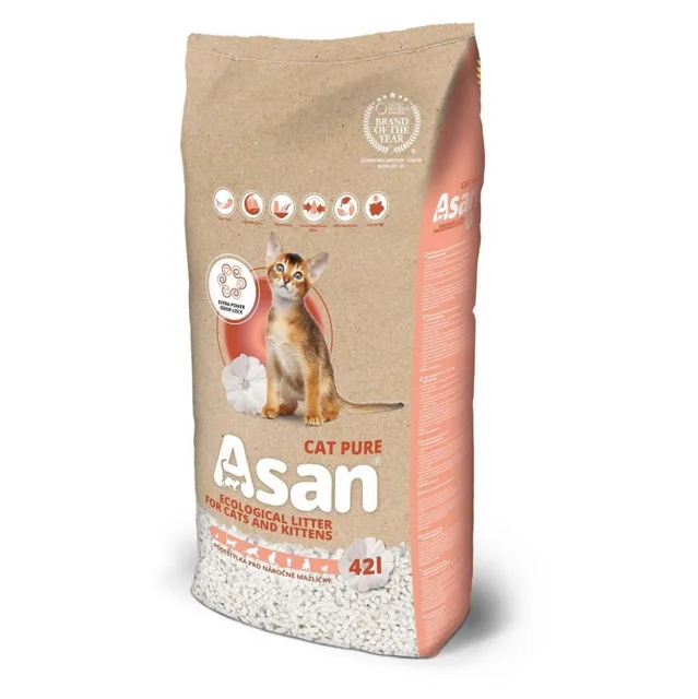 ASAN Cat pure stelivo pro krátkosrsté kočky a fretky 42 l