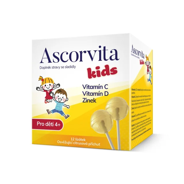 Ascorvita Kids lízátka pro děti 12 ks
