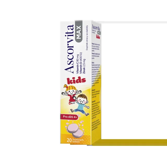 Ascorvita Max Kids 20 šumivých tablet