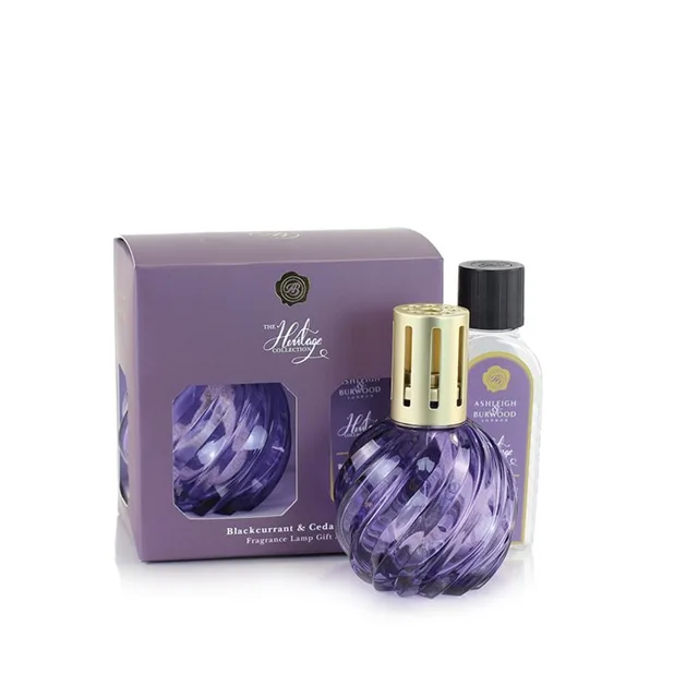 Ashleigh & Burwood London Dárková sada katalytické lampy PURPLE a náplně BLACKCURRANT & CEDARWOOD