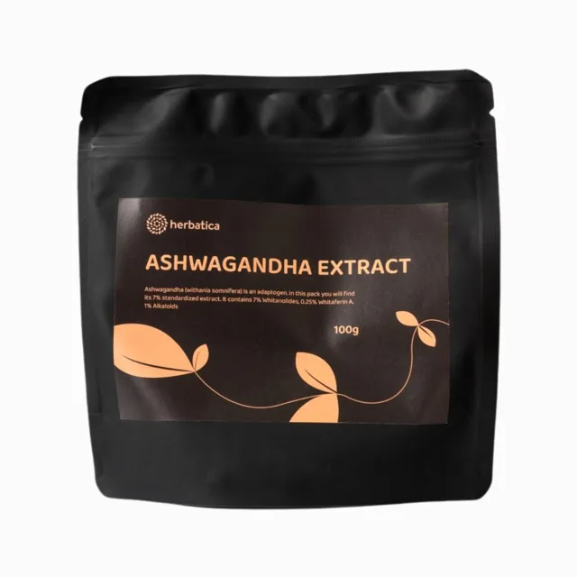 Ashwagandha prášek z kořene, 7% extrakt - 100 g - Herbatica