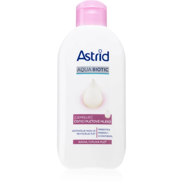Astrid Aqua Biotic zjemňující čisticí mléko pro suchou až citlivou pleť 200 ml