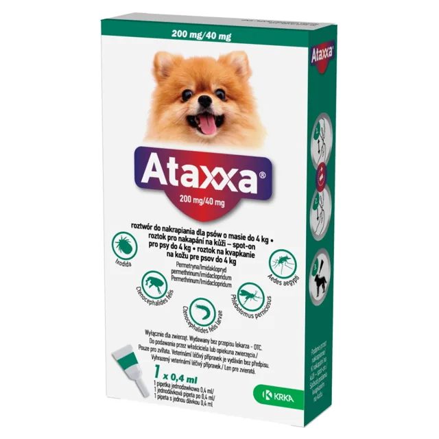 ATAXXA Spot-on Dog S 200mg/40mg 0,4 ml 1 pipeta