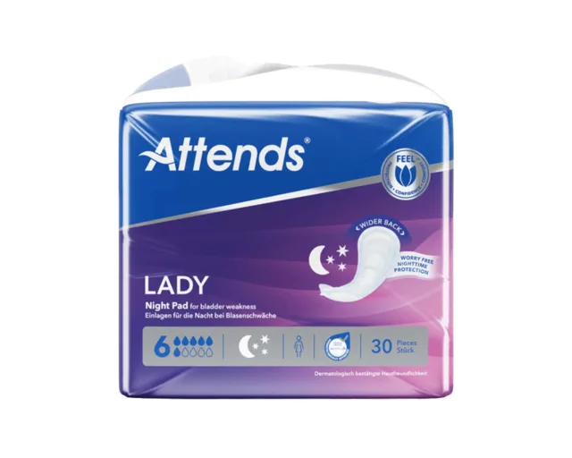 Attends Lady Night Pad 6 30 ks