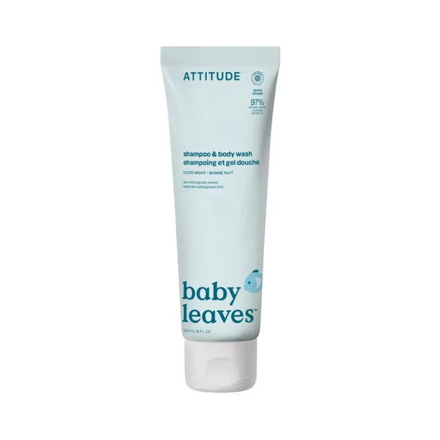ATTITUDE Baby Leaves Dětské tělové mýdlo a šampon 2v1 Good Night 240 ml