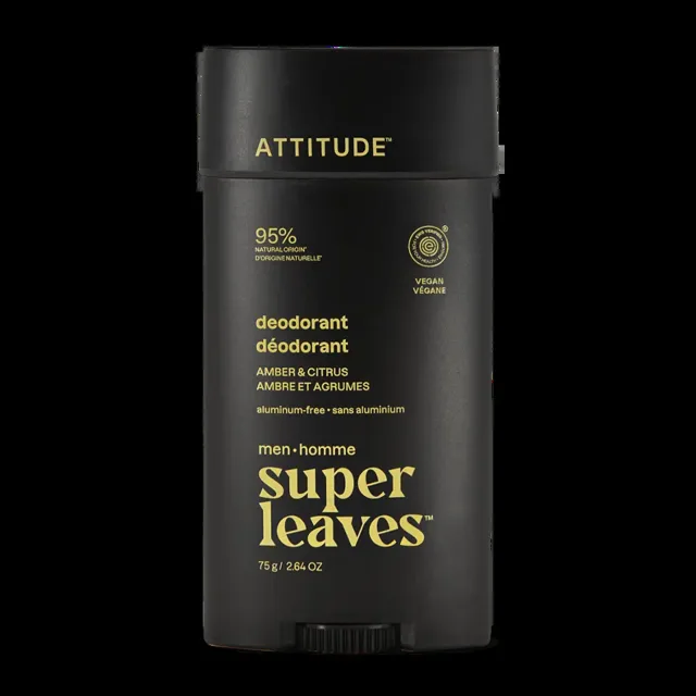 ATTITUDE Deodorant tuhý pro muže Super leaves Amber a citrus