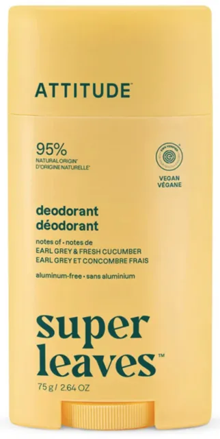 ATTITUDE Přírodní deodorant Super Leaves, Earl Grey & okurka, 75 g