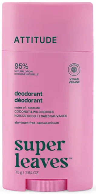 ATTITUDE Přírodní deodorant Super Leaves, kokos & lesní plody, 75 g