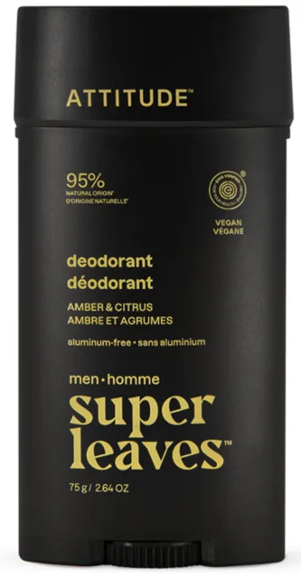 ATTITUDE Přírodní pánský deodorant Super Leaves, Amber & Citrus, 75 g