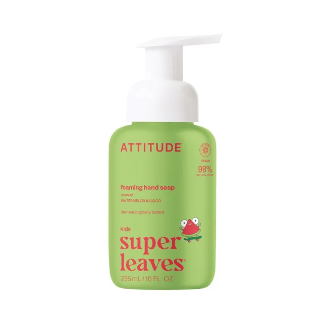 ATTITUDE Super leaves Kids Dětské pěnivé mýdlo na ruce s vůní melounu a kokosu 295 ml