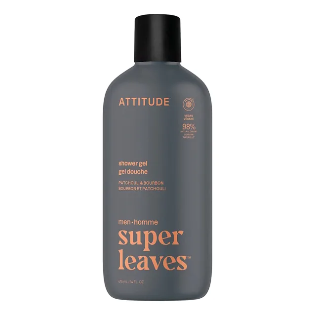 ATTITUDE Super leaves pánský sprchový gel Pačuli a Bourbon 415 ml
