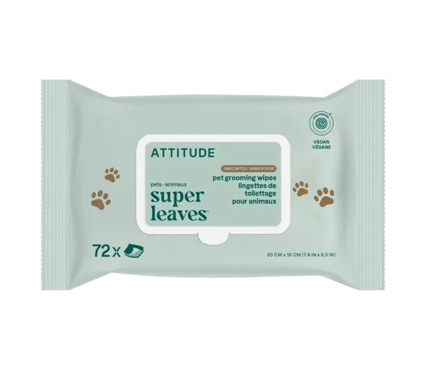ATTITUDE Super leaves Vlhčené čisticí ubrousky pro domácí mazlíčky 72 ks