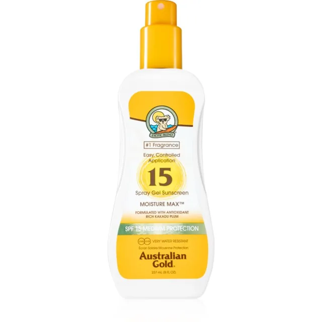 Australian Gold Spray Gel Sunscreen ochranný sprej proti slunečnímu záření SPF 15 237 ml