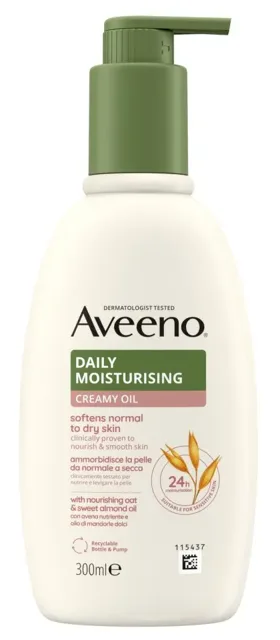Aveeno Daily Moisturising Creamy Oil vyživující a hydratační tělový krém 300 ml