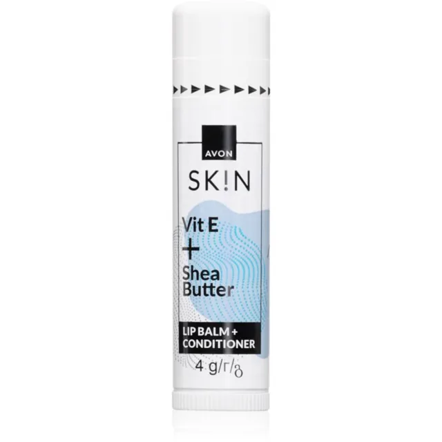Avon Sk!n Vit E + Shea Butter vyživující balzám na rty s bambuckým máslem 4 g