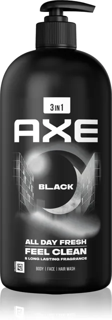 Axe 900 ml Black sprchový gel na tvář, tělo a vlasy, 900 ml ( poškozený aplikátor )