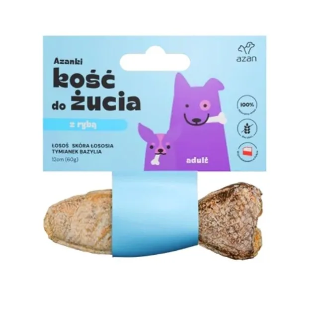 AZANKI Kost s lososem pro psa 12cm