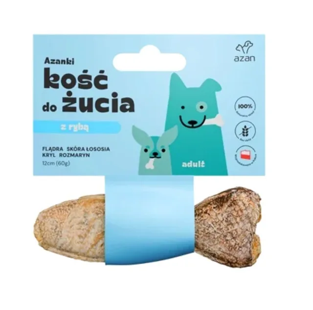 AZANKI Kost s platýsem pro psa 12cm