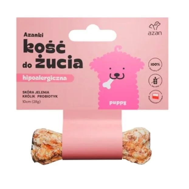 AZANKI Kost z jelení kůže pro štěňata Puppy 10cm