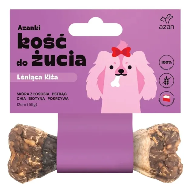 AZANKI Lesklá žvýkací kost Kita pro zdravou kůži a srst 12 cm