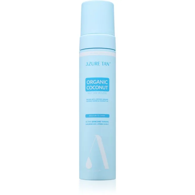 Azure Tan Organic Cocunat samoopalovací pěna odstín Medium To Dark 200 ml