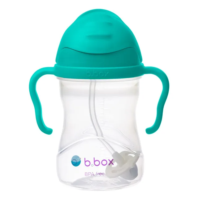 B.BOX Hrneček s brčkem - nefritově zelený 240 ml