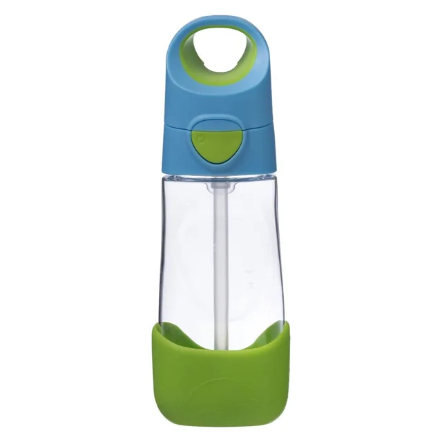 B.BOX Lahev na pití s brčkem 450 ml - modrá/zelená