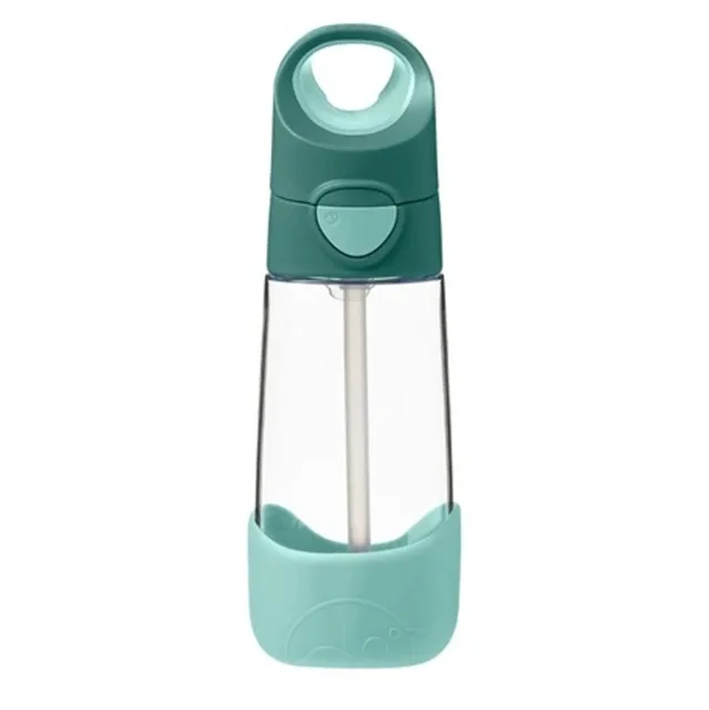 B.BOX Láhev na pití s brčkem emerald forest 9m+ 450 ml
