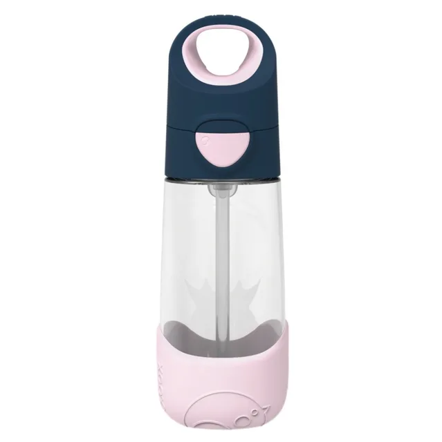 B.BOX Láhev na pití s brčkem indigo/růžová 9m+ 450 ml