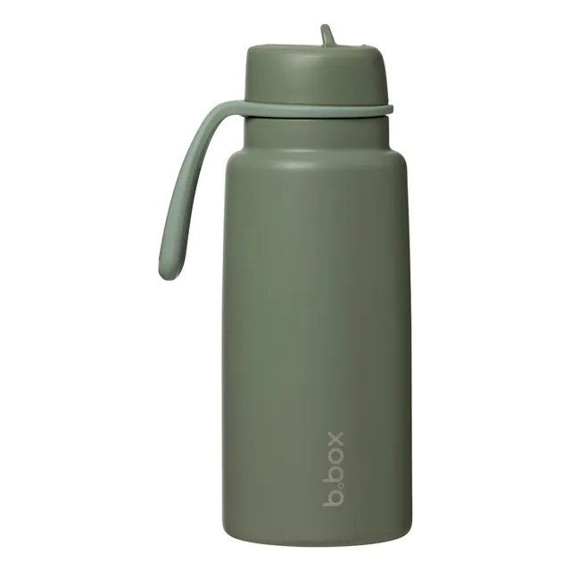 B.BOX Nerezová termolahev s brčkem 1l - olive