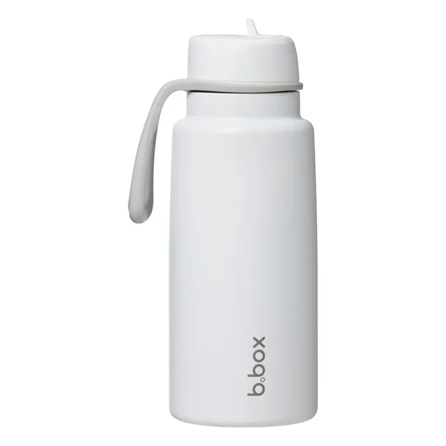 B.BOX Nerezová termolahev s brčkem 1l - white out