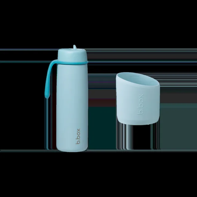 B.BOX Nerezová termolahev s brčkem 690 ml + Silikonový chránič - lagoon
