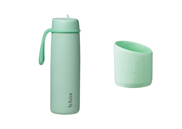B.BOX Nerezová termolahev s brčkem 690 ml + Silikonový chránič - spearmint
