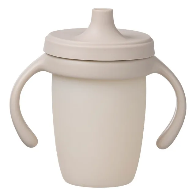 B.BOX Silikonový hrneček s pítkem 240 ml - béžový