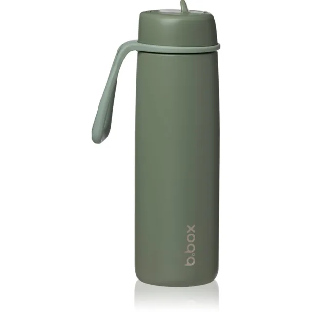 b.box Stainless Steel Thermos Bottle termoláhev s brčkem Olive 1 ks