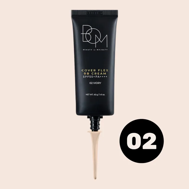 B.O.M. B.O.M - Cover Flex BB Cream SPF50+PA++++ 02 IVORY - Krycí BB krém SPF 50+ PA++++ - 40 g