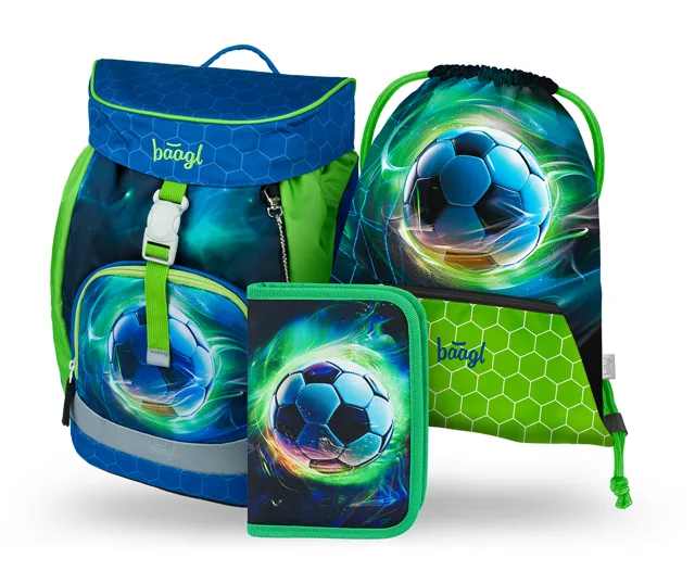 Baagl 3 SET Airy Fotbal Míč: batoh, penál, sáček