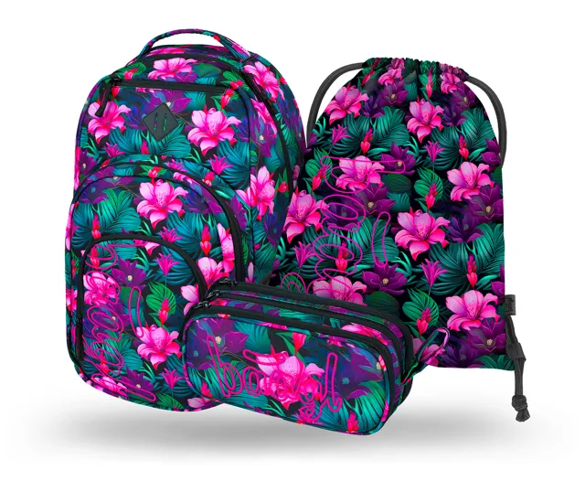 Baagl 3 SET Coolmate Paradise: batoh, penál, sáček